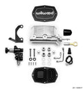 Wilwood Compact Tandem Master Cylinder 1.12 in Bore, RH Bracket and Valve, Ball Burnished Finish, Mustang Pushrod - 261-15666-P