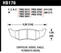 Hawk Performance HB176N.614 HP+ Street Rear Brake Pads - SRT4