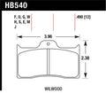 Hawk Performance DTC-30 Race Brake Pad Set HB540W.490 - Wilwood Caliper Applications