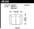 Hawk Performance Blue 9012 Front Race Brake Pads HB169E.560 - Nissan 240Z, 260Z, 280Z, 810, 620 and Toyota Corona, Cressida, Crown, Pickup
