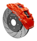 Wilwood SX6R Front Big Brake Kit 14in Drilled Lug Drive Rotors Red with Lines - 2014+ Chevrolet Corvette C7