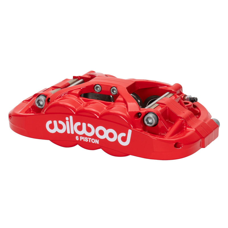 Wilwood XRS6R Caliper 120-17214-RD - Left-Hand, Red, 1.62/1.12/1.12 Pistons, 1.25 in Rotor