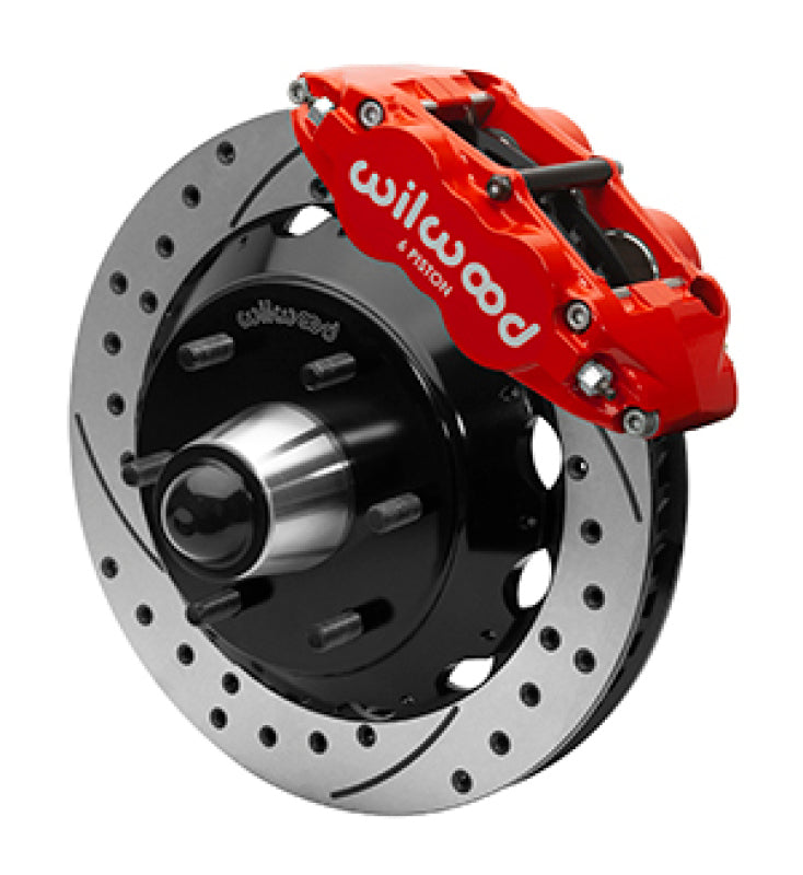 Wilwood 140-15945-DR Forged Narrow Superlite 6R Front Big Brake Kit 13.06in Rotors SRP Drilled Red - for Wilwood 1963-1987 C10 Iron Pro Spindle 6-Lug