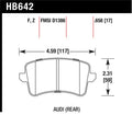 Hawk Performance HPS Street Rear Brake Pads HB642F.658 - 2009-2010 Audi A4, A5 Quattro, Q5, S5 and 2010 S4