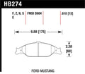 Hawk Performance Ceramic Street Front Brake Pads HB274Z.610 - 1999-2004 Ford Mustang Base/GT