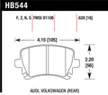 Hawk HT-10 Race Rear Brake Pads HB544S.628 - 2006-2009 Audi A6 Quattro / A6 Quattro Avant