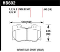 Hawk Performance HB602G.545 DTC-60 Race Rear Brake Pad Set - 2010-2011 Infiniti FX50 / 2009-2010 G37 / 2009-2010 Nissan 370Z