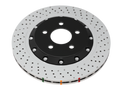 DBA 5000 Series Cross Drilled Front Rotor with Silver Hat - 2015-2018 BMW M3 with Iron Rotors (DBA53298SLVXD)