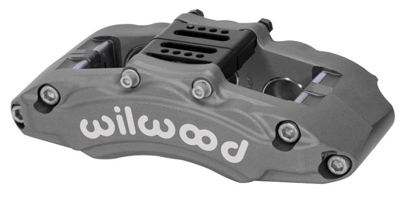 Wilwood AT6 Lug Mount Caliper, Anodized, 1.75/1.38/1.38 in Pistons, .75 in Rotor, Right Side - 120-14850