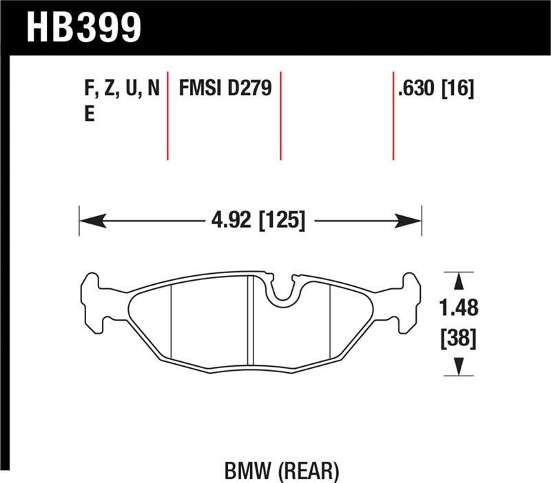 Hawk Performance DTC-70 Rear Brake Pads - 1991 BMW 318i E30