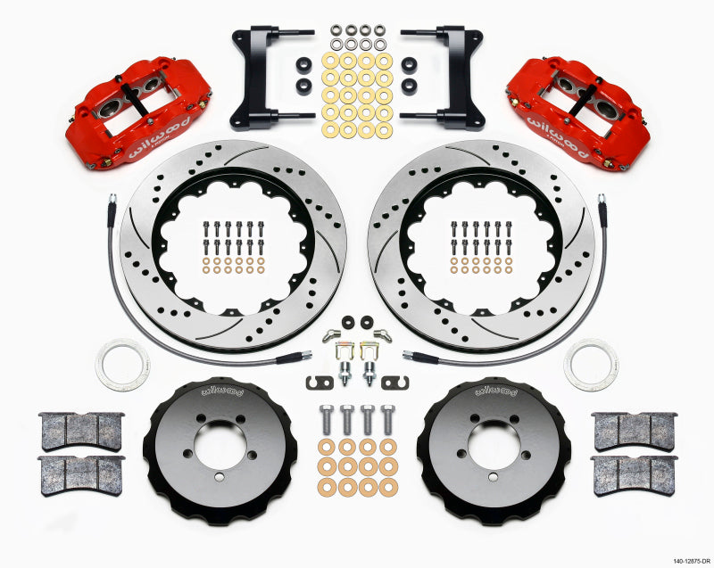 Wilwood 140-12875-DR Red Narrow Superlite 6R Front Big Brake Kit, 14.00in Drilled Rotors, Lines - 1999-2012 Subaru WRX