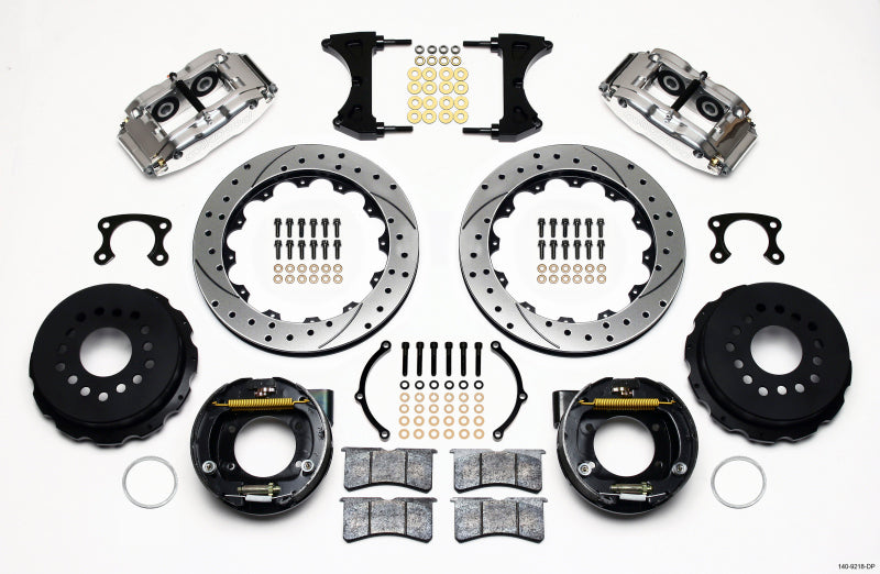Wilwood Narrow Superlite 4R Rear Parking Brake Kit Drilled Polished 140-9218-DP - Big Ford New Style 2.36in