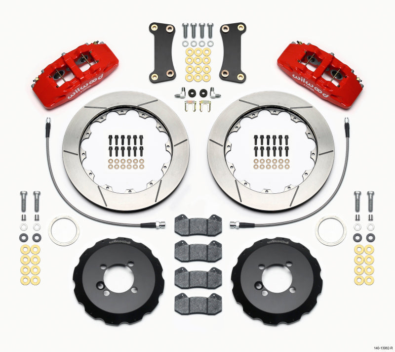 Wilwood 140-13062-R DynaPro 6 Front Big Brake Kit 6-Piston 12.88in GT Rotors Red Calipers with Brake Lines - 2002 and Newer Mini Cooper
