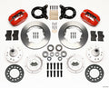 Wilwood 140-11073-R Forged Dynalite Front Big Brake Kit 11.00in Rotors Red - 1970-1973 Ford Mustang Disc and Drum Spindle