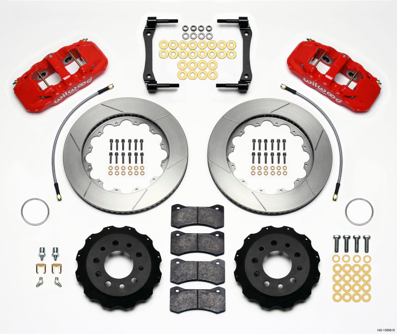 Wilwood AERO4 Rear Big Brake Kit Red 14.25in 140-13698-R - Chevrolet Corvette C7