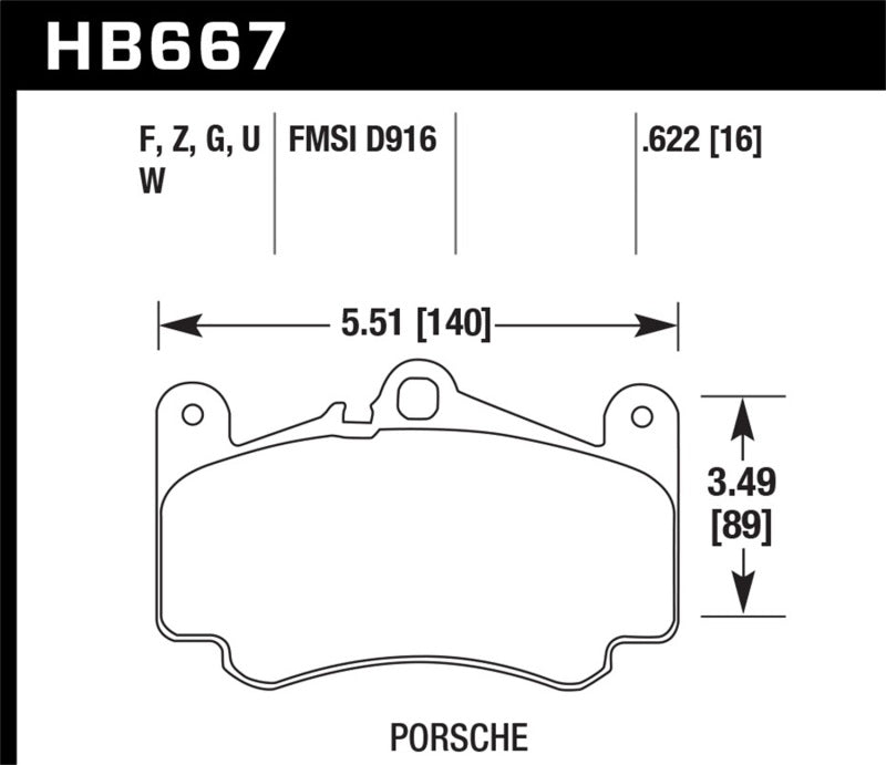 Hawk Performance HB667D.622 ER-1 Front Brake Pads - 2009-2011 Porsche 911 Carrera