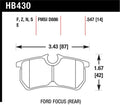 Hawk Performance HPS Street Brake Pad Set HB430F.547 - High Performance Street Compound, Low Dust