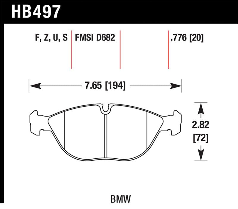 Hawk HB497Z.776 Performance Ceramic Front Brake Pads - Audi TT Quattro / VW Golf R32