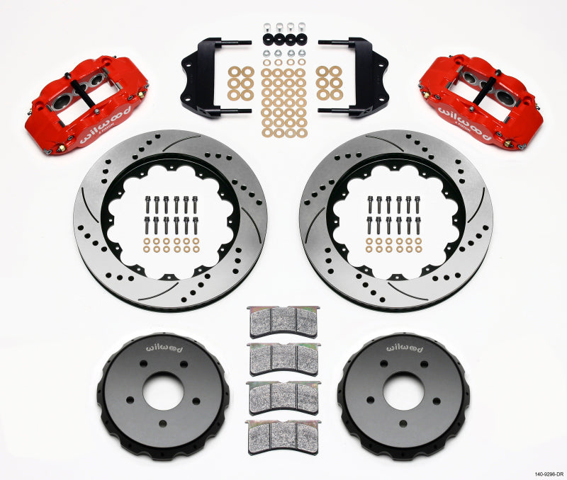 Wilwood 140-9296-DR Red Narrow Superlite 6R Front Big Brake Kit, 14.00in Drilled Rotors, Lines - 2004-2006 Pontiac GTO