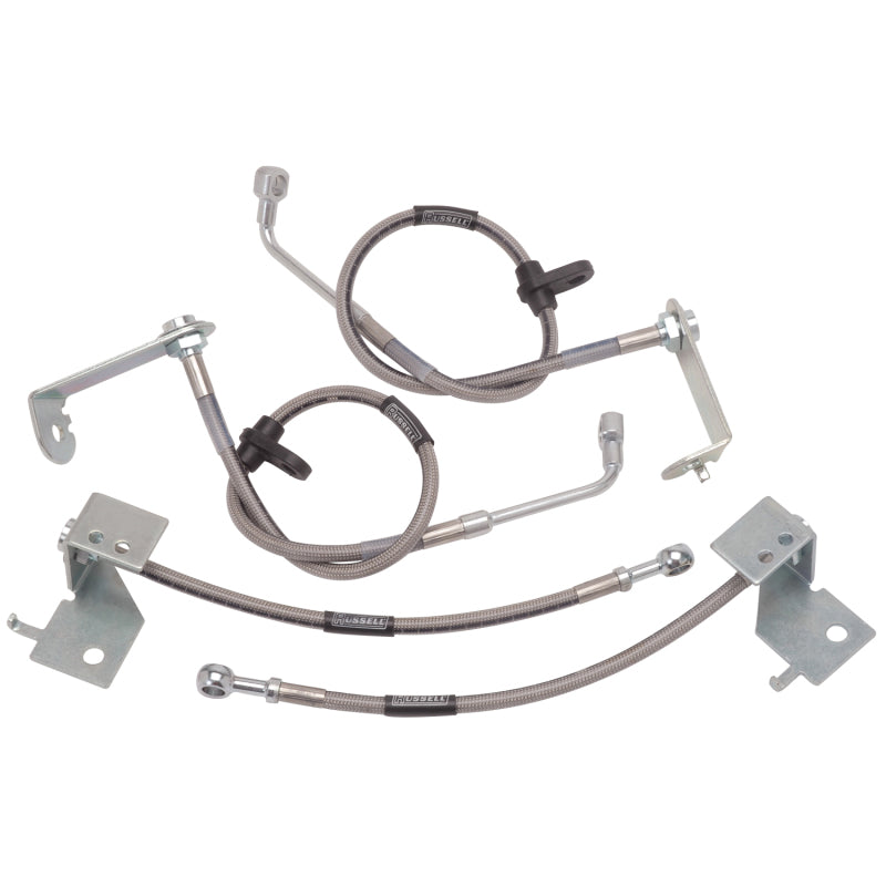 Russell Performance Stainless Steel Braided Brake Line Kit 693380 - 2005-2011 Ford Mustang with ABS