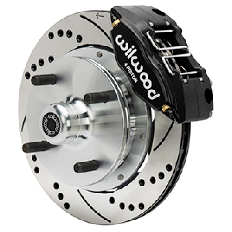 Wilwood Powerlite Front Brake Kit 140-17473-D Drilled and Slotted Rotors Black - 1970-1972 Porsche 914