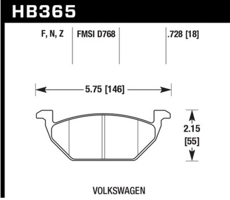 Hawk Performance HB365B.728 HPS 5.0 Front Street Brake Pads