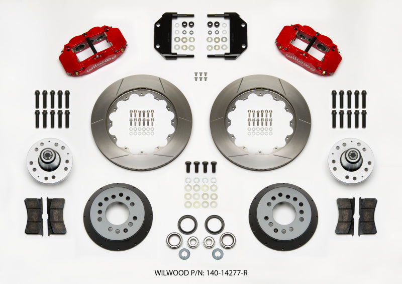 Wilwood Superlite 6R Forged Front Big Brake Kit 14.00in Red - Magnum Force Drop Spindle