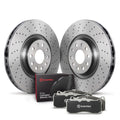 Brembo Xtra Front Brake Kit KTX0145 - Drilled UV Coated Rotors and Prime Ceramic Pads - 2015-2020 Audi A3, 2014 Volkswagen Golf