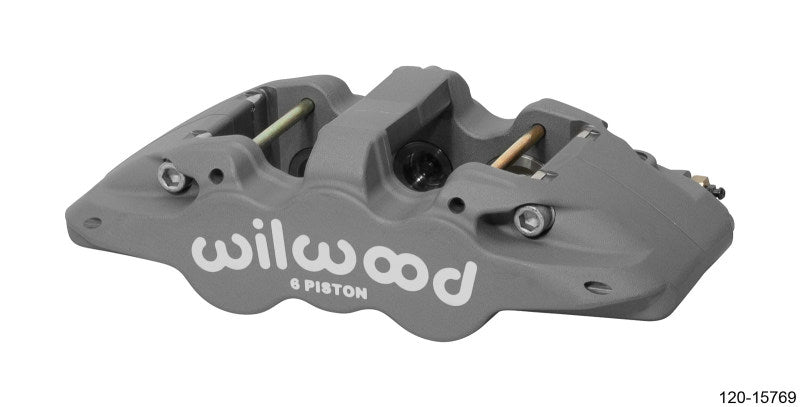 Wilwood Aero6 Caliper 120-15769 - Left Side, Type III Anodized, 1.62/1.12/1.12in Pistons, 1.25in Rotor