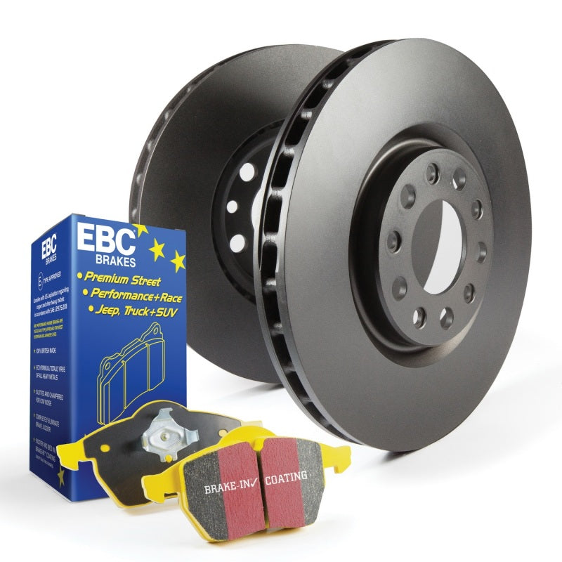 EBC S13KF1212 Yellowstuff Front Brake Pad and Rotor Kit with Geomet Coated Rotors and Caliper Lube