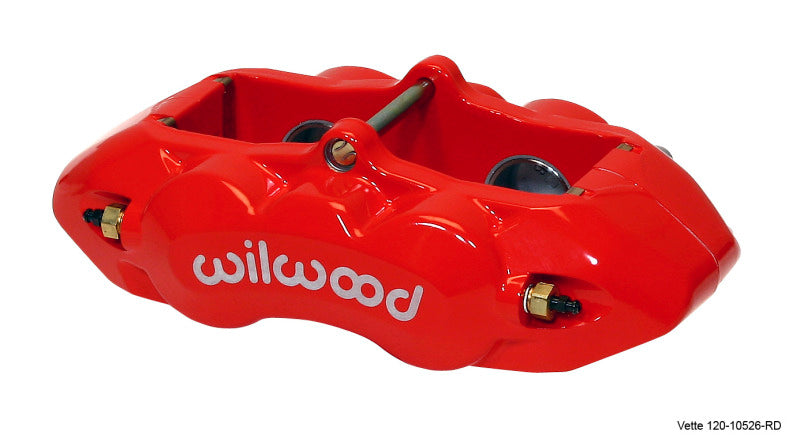 Wilwood D8-4 Rear Caliper 120-10526-RD - Red, 1.38in Pistons, 1.25in Disc, Forged Billet Aluminum