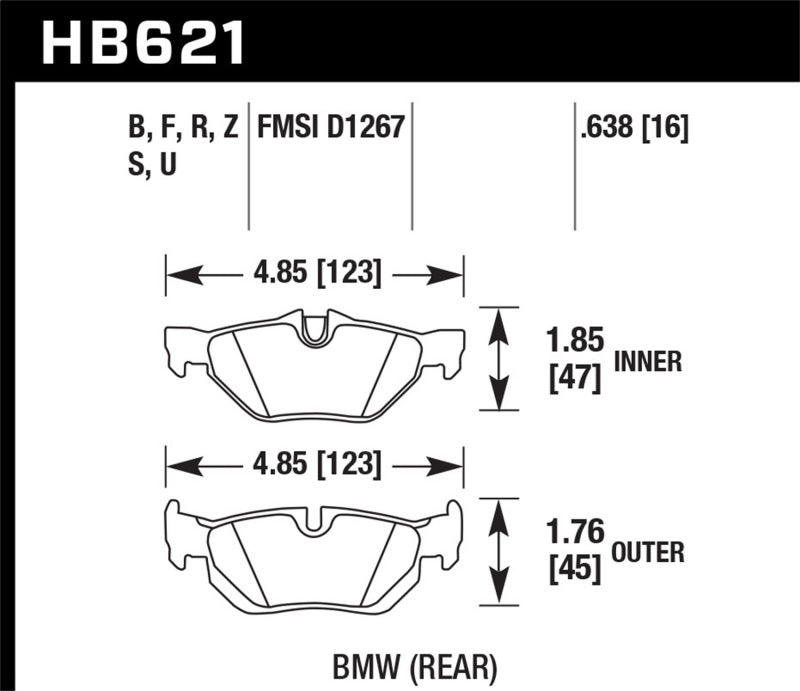 Hawk Performance ER-1 Rear Brake Pads - 2011 BMW 125i
