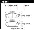 Hawk HPS Performance Street Rear Brake Pads HB568F.666 - Chevrolet Silverado, Tahoe, GMC Sierra, Yukon, Cadillac