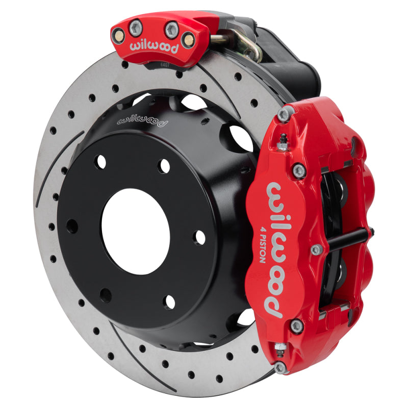 Wilwood 140-18152-DR Rear Big Brake Kit with EPB - FNSL4R, Big Ford New Style, 12.88in SRP Rotor, 6-Lug, Red