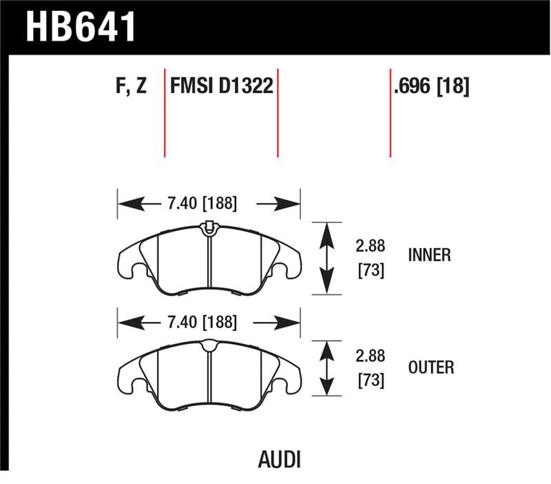 Hawk Performance Ceramic Street Front Brake Pad Set - Audi A4 Quattro / Quattro