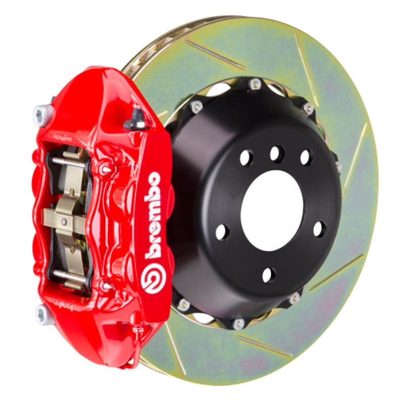 Brembo 2P2.9049A2 GT Rear Big Brake Kit 4-Piston 380x28 Slotted 2-Piece Rotors Red - 2015-2023 Ford Mustang GT, V6 and EcoBoost