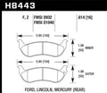 Hawk Performance DTC-30 Rear Race Brake Pads - 2003-2004 Mercury Marauder