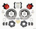 Wilwood Combination Parking Brake Rear Kit 140-12768-DR - 11in Drilled Rotors, Red, with Lines - 2012 Fiat 500