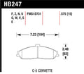 Hawk Performance HB247G.575 DTC-60 Race Front Brake Pad Set - 2004-2009 Cadillac XLR, 2001-2004 Chevrolet Corvette Z06, 2005-2006 Pontiac GTO