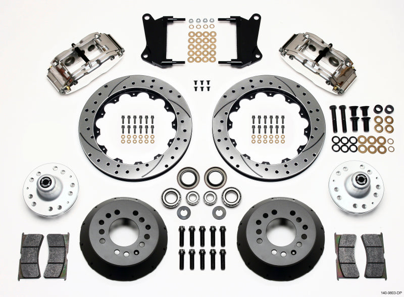 Wilwood Narrow Superlite 6R Front Brake Kit 12.88in Drilled Polished - 1967-1969 Camaro (140-9803-DP)