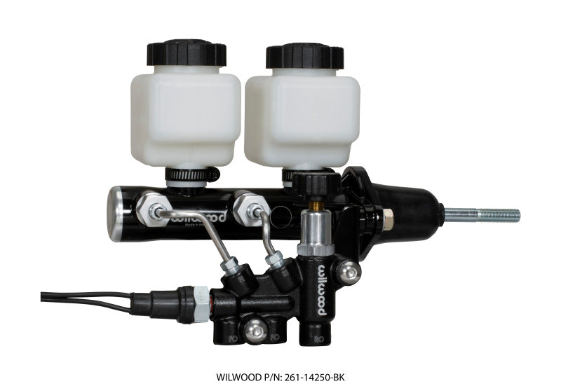 Wilwood Tandem Master Cylinder Kit with Pushrod - 15/16in Bore, Black - 261-14250-BK