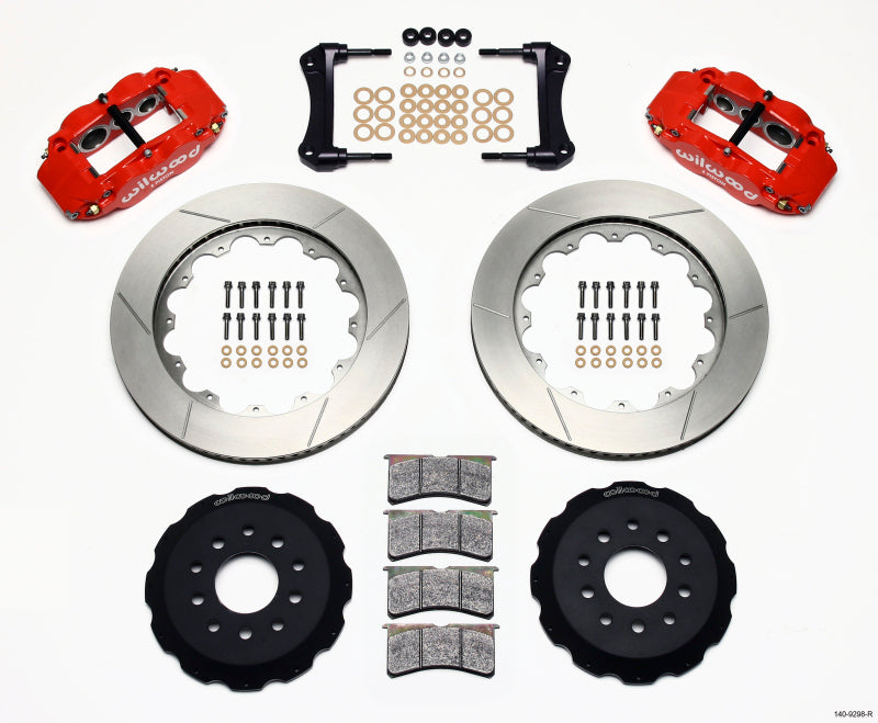 Wilwood 140-9298-R Forged Narrow Superlite 6R Front Big Brake Kit 14in Rotors Red - 1988-1993 Chevrolet Corvette C4