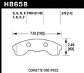 Hawk ER-1 HB658D.570 Front Race Brake Pads - 2010-2013 Chevrolet Corvette Grand Sport