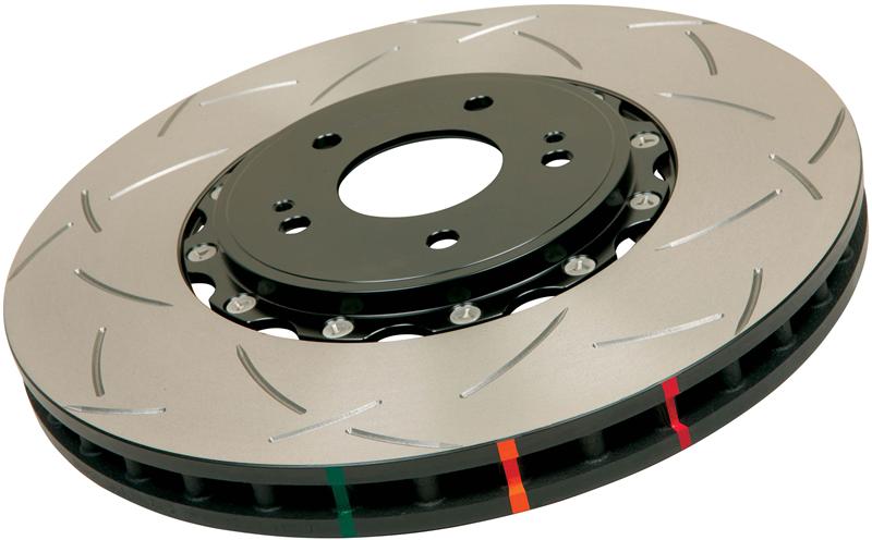 DBA 5000 Series T3 Front Slotted 2-Piece Rotor, Black Hat, 10-Stud - DBA52650BLKS-10 - 2005-2009 Subaru Legacy GT