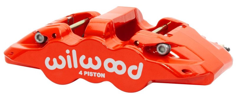 Wilwood Aero4-DS Forged Four-Piston Caliper 120-15598-RD - Red, 1.38 in Pistons, 1.10 in Rotor