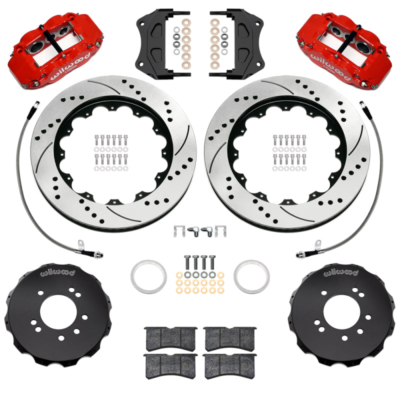 Wilwood 140-18258-DR Front Big Brake Kit, Red Superlite 6R, 14.00in Drilled and Slotted Rotors - 1999-2002 Nissan Skyline