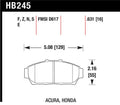 Hawk HPS 5.0 Front Brake Pads HB245B.631 - 1997-2001 Acura Integra GS