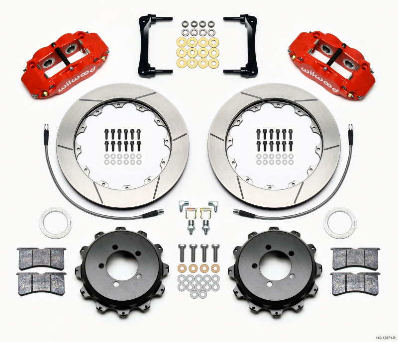 Wilwood 140-12871-R Forged Narrow Superlite 4R Rear Big Brake Kit - 12.88in Rotors, Red Calipers, Brake Lines - 2012 and Up Toyota 86 / Scion FR-S