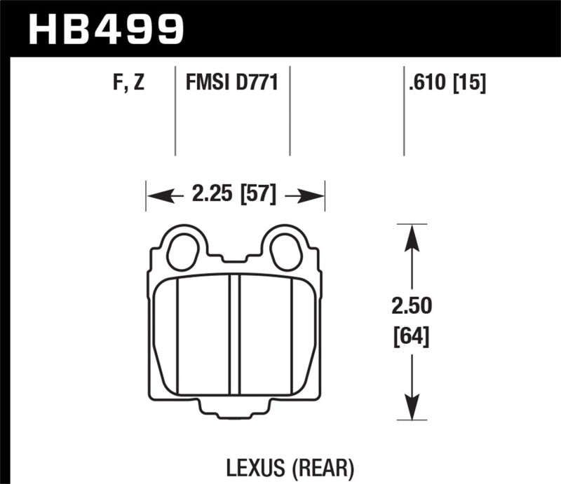 Hawk HPS 5.0 Rear Brake Pad Set - 2005-2010 Lexus SC430 4.3