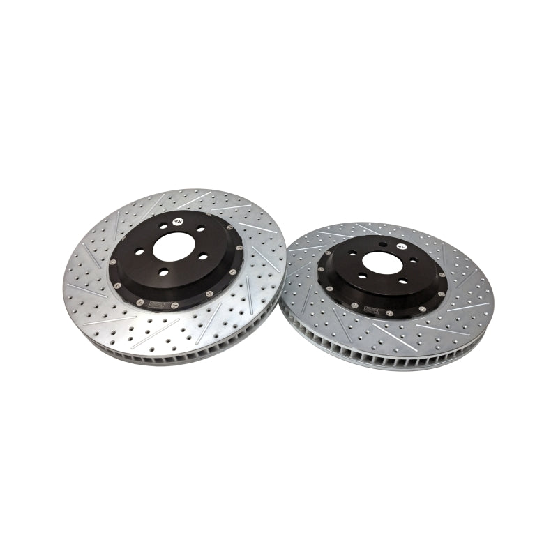 Baer 2261042 EradiSpeed+ Front 2-Piece Slotted, Drilled and Zinc-Plated Brake Rotors - 2015-2023 Ford Mustang GT with OE Performance Package
